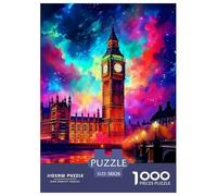 Puzzles Jigsaw 1000 Pièces Magnifique Paris Big Ben Puzzles 38x26cm/1000pcs pour Enfants Cadeau Jeu D'Intelligence Pression Réduite Bricolage Carton