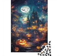 Puzzles Jigsaw 1000 Pièces Nuit du château d'halloween Puzzles 38x26cm/1000pcs pour Enfants Cadeau Jeu D'Intelligence Familial DIY Carton