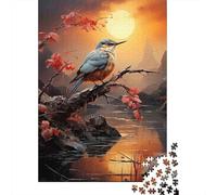 Puzzles Jigsaw 1000 Pièces Oiseau sur Branch Sunset Puzzles 38x26cm/1000pcs pour Enfants Cadeau Jeu D'Intelligence Pression Réduite Bricolage Carton