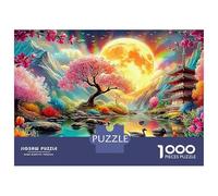 Puzzles Jigsaw 1000 Pièces Pagode Japonaise par Moonlit Lake Puzzles 52x38cm/1000pcs pour Enfants Cadeau Jeu D'Intelligence Familial DIY Carton