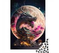 Puzzles Jigsaw 1000 Pièces Palais du Dragon Mythique Puzzles 52x38cm/1000pcs pour Adultes Et Enfants Cadeau Jeu D'Intelligence Pression Réduite Bricolage Carton