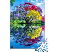 Puzzles Jigsaw 1000 Pièces Paysage Arbre Arc-en-Ciel Puzzles 38x26cm/1000pcs pour Adultes Et Enfants Cadeau Jeu D'Intelligence Familial DIY Carton