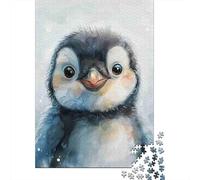 Puzzles Jigsaw 1000 Pièces Penguin bébé Illustration Puzzles 52x38cm/1000pcs pour Enfants Cadeau Jeu D'Intelligence Pression Réduite DIY Carton