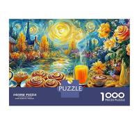 Puzzles Jigsaw 1000 Pièces Petit déjeuner Style Van Gogh Puzzles 38x26cm/1000pcs pour Enfants Cadeau Jeu D'Intelligence Familial DIY Carton