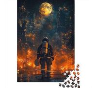 Puzzles Jigsaw 1000 Pièces Pompiers à Burning City Puzzles 38x26cm/1000pcs pour Adultes Et Enfants Cadeau Jeu D'Intelligence Familial DIY Carton