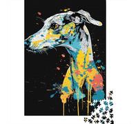 Puzzles Jigsaw 1000 Pièces Portrait Abstrait de Chien Puzzles 70x50cm/1000pcs pour Enfants Cadeau Jeu D'Intelligence Familial DIY Carton