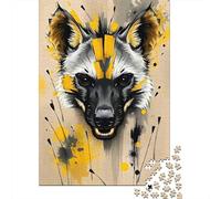 Puzzles Jigsaw 1000 Pièces Portrait de Chien Sauvage Puzzles 38x26cm/1000pcs pour Adultes Et Enfants Cadeau Jeu D'Intelligence Pression Réduite Bricolage Carton