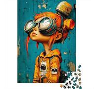 Puzzles Jigsaw 1000 Pièces Portrait de Fille Steampunk Puzzles 70x50cm/1000pcs pour Enfants Cadeau Jeu D'Intelligence Pression Réduite DIY Carton