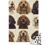 Puzzles Jigsaw 1000 Pièces Portraits de Cocker Spaniel Puzzles 52x38cm/1000pcs pour Enfants Cadeau Jeu D'Intelligence Pression Réduite Bricolage Carton