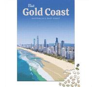 Puzzles Jigsaw 1000 Pièces Poster de Voyage GoldCoast Puzzles 38x26cm/1000pcs pour Enfants Cadeau Jeu D'Intelligence Familial Bricolage Carton