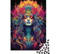 Puzzles Jigsaw 1000 Pièces Psychédélique Femme Art Puzzles 52x38cm/1000pcs pour Enfants Cadeau Jeu D'Intelligence Familial DIY Carton