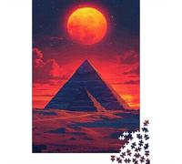 Puzzles Jigsaw 1000 Pièces Pyramide de la Lune Rouge Puzzles 70x50cm/1000pcs pour Enfants Cadeau Jeu D'Intelligence Familial Bricolage Carton