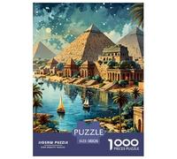 Puzzles Jigsaw 1000 Pièces Pyramides égyptiennes Puzzles 38x26cm/1000pcs pour Adultes Et Enfants Cadeau Jeu D'Intelligence Familial Bricolage Carton