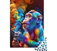 Puzzles Jigsaw 1000 Pièces Rainbow Monkey Fumer Puzzles 70x50cm/1000pcs pour Adultes Et Enfants Cadeau Jeu D'Intelligence Pression Réduite Bricolage Carton
