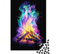Puzzles Jigsaw 1000 Pièces RainbowFireCampfireArtwork Puzzles 52x38cm/1000pcs pour Adultes Et Enfants Cadeau Jeu D'Intelligence Pression Réduite Bricolage Carton