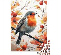 Puzzles Jigsaw 1000 Pièces Robin Oiseau Automne Puzzles 52x38cm/1000pcs pour Adultes Et Enfants Cadeau Jeu D'Intelligence Familial DIY Carton