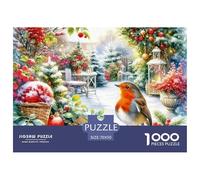 Puzzles Jigsaw 1000 Pièces Robin Poitrine Rouge Puzzles 70x50cm/1000pcs pour Enfants Cadeau Jeu D'Intelligence Pression Réduite DIY Carton