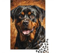 Puzzles Jigsaw 1000 Pièces Rottweiler Portrait Puzzles 52x38cm/1000pcs pour Adultes Et Enfants Cadeau Jeu D'Intelligence Pression Réduite Bricolage Carton