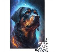 Puzzles Jigsaw 1000 Pièces Rottweiler Portrait Puzzles 52x38cm/1000pcs pour Enfants Cadeau Jeu D'Intelligence Familial DIY Carton