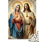 Puzzles Jigsaw 1000 Pièces Sacré Cœur Marie Puzzles 52x38cm/1000pcs pour Adultes Et Enfants Cadeau Jeu D'Intelligence Familial DIY Carton