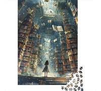 Puzzles Jigsaw 1000 Pièces Scène de bibliothèque Magique Puzzles 52x38cm/1000pcs pour Enfants Cadeau Jeu D'Intelligence Pression Réduite Bricolage Carton