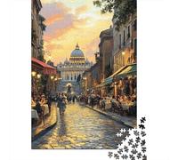 Puzzles Jigsaw 1000 Pièces Scène de Rue Rome Puzzles 52x38cm/1000pcs pour Adultes Et Enfants Cadeau Jeu D'Intelligence Familial DIY Carton