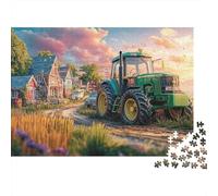 Puzzles Jigsaw 1000 Pièces Scène de Tracteur Rural Puzzles 38x26cm/1000pcs pour Enfants Cadeau Paysage Ferme Vintage Art Jeu D'Intelligence Pression Réduite DIY Carton