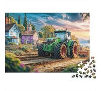 Puzzles Jigsaw 1000 Pièces Scène de Tracteur Rural Puzzles 52x38cm/1000pcs pour Adultes Et Enfants Cadeau Paysage Ferme Vintage Art Jeu D'Intelligence Pression Réduite Bricolage Carton