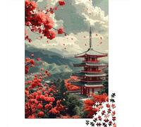 Puzzles Jigsaw 1000 Pièces Scène du Temple japonaisry Puzzles 70x50cm/1000pcs pour Enfants Cadeau Jeu D'Intelligence Pression Réduite Bricolage Carton