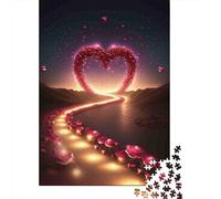 Puzzles Jigsaw 1000 Pièces Sentier du cœur Romantique Puzzles 38x26cm/1000pcs pour Adultes Et Enfants Cadeau Jeu D'Intelligence Pression Réduite Bricolage Carton