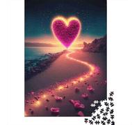 Puzzles Jigsaw 1000 Pièces Sentier du cœur Romantique Puzzles 52x38cm/1000pcs pour Enfants Cadeau Jeu D'Intelligence Pression Réduite Bricolage Carton
