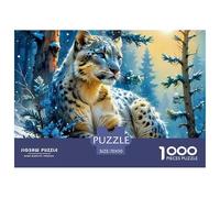Puzzles Jigsaw 1000 Pièces Snow Léopard Puzzles 70x50cm/1000pcs pour Enfants Cadeau Jeu D'Intelligence Familial Bricolage Voitureton