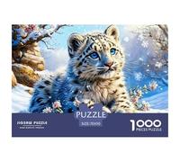 Puzzles Jigsaw 1000 Pièces Snow Léopard Puzzles 70x50cm/1000pcs pour Enfants Cadeau Jeu D'Intelligence Pression Réduite Bricolage Carton