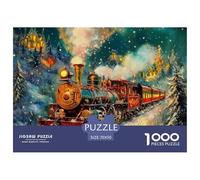 Puzzles Jigsaw 1000 Pièces Snowy Night Train Puzzles 70x50cm/1000pcs pour Adultes Et Enfants Cadeau Jeu D'Intelligence Familial DIY Carton