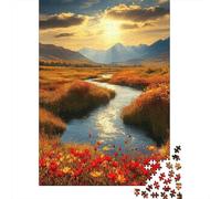 Puzzles Jigsaw 1000 Pièces Sunset River Paysage Puzzles 70x50cm/1000pcs pour Enfants Cadeau Jeu D'Intelligence Pression Réduite DIY Carton