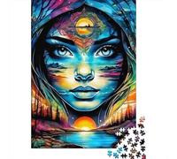 Puzzles Jigsaw 1000 Pièces Surréaliste Femme Visage Puzzles 70x50cm/1000pcs pour Adultes Et Enfants Cadeau Jeu D'Intelligence Pression Réduite Bricolage Carton