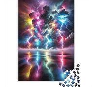 Puzzles Jigsaw 1000 Pièces Tempête électrique Sky Puzzles 70x50cm/1000pcs pour Adultes Et Enfants Cadeau Jeu D'Intelligence Familial Bricolage Carton