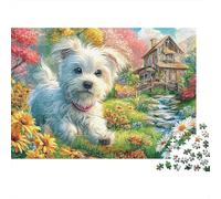 Puzzles Jigsaw 1000 Pièces Terrier du Yorkshire Puzzles 38x26cm/1000pcs pour Adultes Et Enfants Cadeau Jeu D'Intelligence Pression Réduite DIY Carton