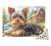 Puzzles Jigsaw 1000 Pièces Terrier du Yorkshire Puzzles 38x26cm/1000pcs pour Enfants Cadeau Jeu D'Intelligence Pression Réduite DIY Carton