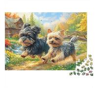 Puzzles Jigsaw 1000 Pièces Terrier du Yorkshire Puzzles 38x26cm/1000pcs pour Enfants Cadeau Jeu D'Intelligence Pression Réduite DIY Carton