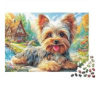 Puzzles Jigsaw 1000 Pièces Terrier du Yorkshire Puzzles 52x38cm/1000pcs pour Adultes Et Enfants Cadeau Jeu D'Intelligence Pression Réduite DIY Carton