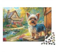 Puzzles Jigsaw 1000 Pièces Terrier du Yorkshire Puzzles 52x38cm/1000pcs pour Enfants Cadeau Jeu D'Intelligence Pression Réduite Bricolage Carton
