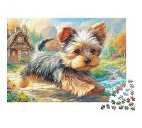 Puzzles Jigsaw 1000 Pièces Terrier du Yorkshire Puzzles 52x38cm/1000pcs pour Enfants Cadeau Jeu D'Intelligence Pression Réduite Bricolage Carton