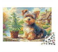 Puzzles Jigsaw 1000 Pièces Terrier du Yorkshire Puzzles 52x38cm/1000pcs pour Enfants Cadeau Jeu D'Intelligence Pression Réduite Bricolage Carton