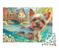 Puzzles Jigsaw 1000 Pièces Terrier du Yorkshire Puzzles 52x38cm/1000pcs pour Enfants Cadeau Jeu D'Intelligence Familial DIY Carton