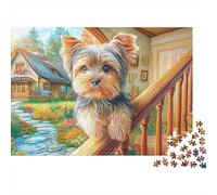 Puzzles Jigsaw 1000 Pièces Terrier du Yorkshire Puzzles 70x50cm/1000pcs pour Adultes Et Enfants Cadeau Jeu D'Intelligence Familial Bricolage Carton