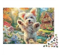 Puzzles Jigsaw 1000 Pièces Terrier du Yorkshire Puzzles 70x50cm/1000pcs pour Enfants Cadeau Jeu D'Intelligence Pression Réduite DIY Carton
