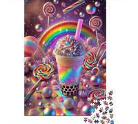 Puzzles Jigsaw 1000 Pièces thé à Bulle Arc-en-Ciel Puzzles 38x26cm/1000pcs pour Adultes Et Enfants Cadeau Jeu D'Intelligence Familial DIY Carton