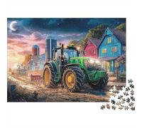 Puzzles Jigsaw 1000 Pièces Tracteur au crépuscule Puzzles 52x38cm/1000pcs pour Enfants Cadeau Style de scène de Ferme Rurale Jeu D'Intelligence Familial Bricolage Carton