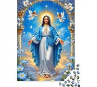 Puzzles Jigsaw 1000 Pièces Vierge Marie Divine Puzzles 38x26cm/1000pcs pour Enfants Cadeau Jeu D'Intelligence Pression Réduite Bricolage Carton